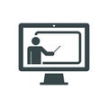 Training, on-line education and presentation icon. Vector illustration.