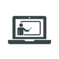 Training, on-line education and presentation icon. Vector illustration.