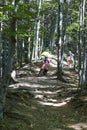 Training for the new year of motor cross on the mountain paths Royalty Free Stock Photo