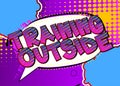 Training Outside - Comic book style text.