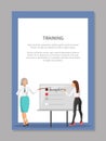 Business Train and Two Women Vector Illustration