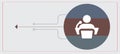 Training, presentation icon. Vector. Rounded circle with circuit line arrow. Vector icon, which can easily modify or edit line ico Royalty Free Stock Photo
