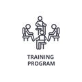 Training program thin line icon, sign, symbol, illustation, linear concept, vector