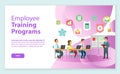Training Programs, Workers and Laptop Web Vector