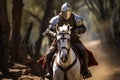 Training regimen of Knights Templar, from combat drills to horsemanship, highlighting their skills and discipline. Generative Ai Royalty Free Stock Photo