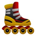 Training roller skates icon cartoon vector. Classic rollerblade