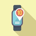 Training runner watch icon flat vector. Exertion graph Royalty Free Stock Photo