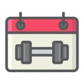 Training schedule filled outline icon, fitness