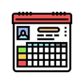 training schedule motivation color icon vector illustration