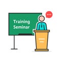 Training seminar with linear spokesman Royalty Free Stock Photo