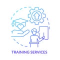 Training services blue gradient concept icon Royalty Free Stock Photo