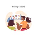 Training Sessions concept. Flat vector illustration