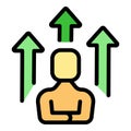 Training skill up icon vector flat