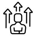 Training skill up icon outline vector. Goal level