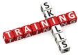 Training and skills word on red and white crossword Royalty Free Stock Photo