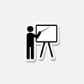 Training teacher sticker Icon isolated on gray background Royalty Free Stock Photo