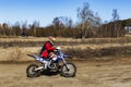 Russia, Moscow, April 14, 2018, training teenager riding motorcycles, editorial