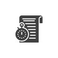 Training time plan vector icon