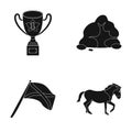 Training, travel and or web icon in black style.sports, racecourse icons in set collection.