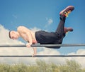 Training workout parallel bars Royalty Free Stock Photo