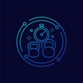 training or workout time icon, linear design Royalty Free Stock Photo