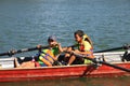 Training of young rowers on the Guadalquivir River in Spain