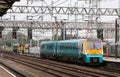 Trains arriving and leaving Crewe railway station Royalty Free Stock Photo