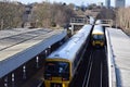 Two London trains at Hither Green station Royalty Free Stock Photo