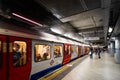 Trains on a a London Underground station