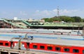 Trains parked at KSR Bangalore Railway City Junction