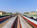 Trains parked at KSR Railway Station, Bangalore Royalty Free Stock Photo