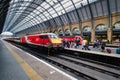 Trains at the platform at King's Cross station in London Royalty Free Stock Photo