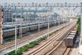 Trains on the railway station at day time. Shenzhen Royalty Free Stock Photo