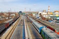 Trains at the railway station