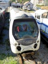 Trains in railway yard on Corsica