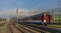 Trains in summer morning in Slovakia