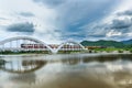 Trains of Thailand is moving into the white bridge 