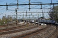 Trains at a train station