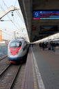 Trains at the train station waiting for passengers to board. Travel by rail on vacation