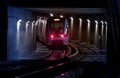 Trains on traintracks, blurred Royalty Free Stock Photo