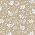 Trains, wagons and rails , doodle seamless pattern