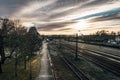 Train station in beautiful sunlight