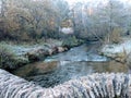 Riverbed winter rivercrossing waterways