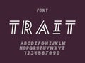 Trait cursive font. Vector alphabet Royalty Free Stock Photo