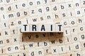 Trait word concept on cubes Royalty Free Stock Photo