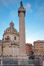 Trajan Column - landmark attraction in Rome, Italy Royalty Free Stock Photo