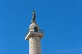 Trajan`s Column Italian: Colonna Traiana - Roman triumphal column in Rome, Italy, that commemorates Roman emperor Trajan`s Royalty Free Stock Photo