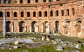 Trajan`s Forum and Market building, Rome, Italy. It is famous tourist attraction of Rome. Great ruins in old Rome city center