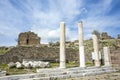 Trajan Temple columns in ancient city of Pergamon, Turkey Royalty Free Stock Photo