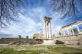 Trajan Temple columns in ancient city of Pergamon, Turkey Royalty Free Stock Photo